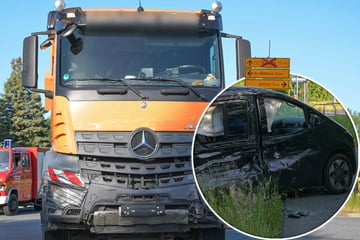 Lkw kracht in Van: Bundesstraße in Sachsen voll gesperrt