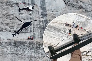 Kletterer verunglückt: Rettungsheli kommt Felswand gefährlich nahe