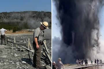 Yellowstone Park visitors left terrified by huge hydrothermal explosion captured on camera