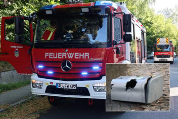 Brennender Mülleimer sorgt für Feuerwehreinsatz im Erzgebirge