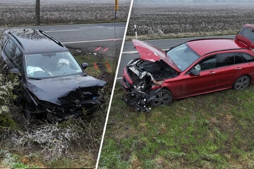 Frontalunfall auf der B71: Mercedes-Fahrer muss aus Auto befreit werden