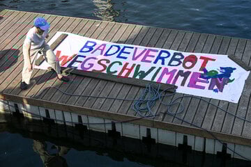 Mitschwimm-Demo in Berlin: Demonstranten gehen aus Protest in der Spree baden