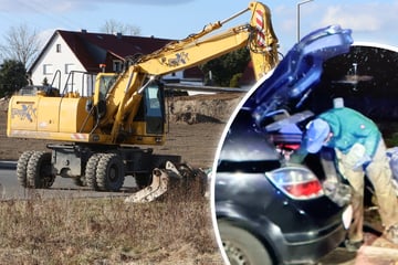 Dresden: Auf der Baustelle geklaut: Ein Steindieb bei der Arbeit