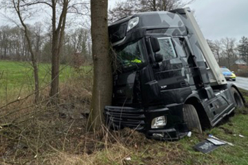 Lastwagen fährt gegen Baum: Schaden ist enorm