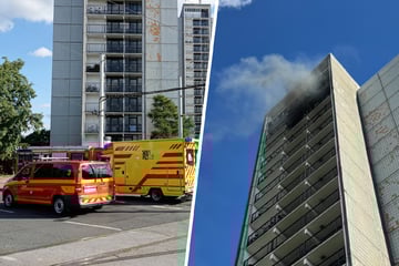 Dresden: Brand in Dresdner Hochhaus: Feuerwehrmann erleidet Verbrennungen