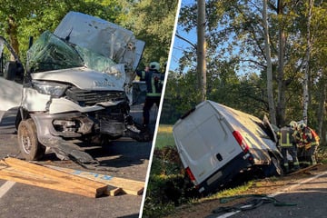Transporter knallt in Baumreihe: Fahrer (†56) stirbt auf B96