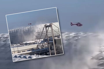 1. FC Hollywood: Schnee auf Allianz Arena mit Hubschrauber "geräumt"!