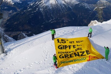 Zehn Jahre Klimaabkommen: Demo auf der Zugspitze