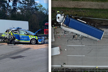 Unfall A2: Heftige Unfallserie auf der A2: Lkw-Fahrer sofort tot, Polizei-Auto zerstört!