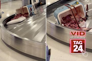 Viral Video of the Day for January 4, 2026: Passengers shocked as cooler spills raw meat on baggage carousel!