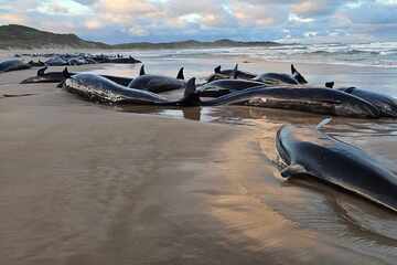 Pod of 157 dolphins found stranded on remote Australian beach