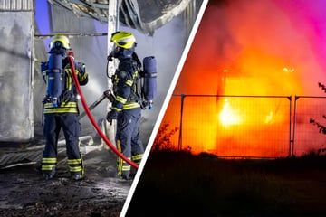 Leipzig: Feuerwehreinsatz auf Leipziger Baustelle: Flammen schlagen aus Container