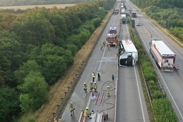 Unfall A38: Lkw-Unfall im Baustellenbereich: A38 in Richtung Göttingen voll gesperrt