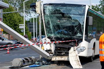 Heftiger Busunfall sorgt für Trümmerfeld: Wartende Fahrgäste haben Schutzengel