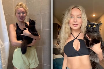Frau geht mit Katze unter Dusche: Was dann passiert, amüsiert ein Millionenpublikum