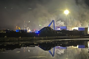 Großeinsatz am Dortmunder Hafen: Recycling-Maschine fängt plötzlich Feuer