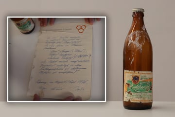 50 Jahre alte Bierflasche bei Bauarbeiten gefunden: Dann entdecken Arbeiter Zettel darin