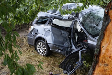 Auto kracht an Landstraße gegen Baum: Frau stirbt, Mann schwerst verletzt