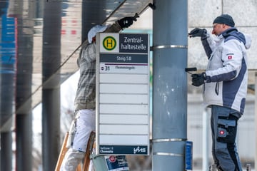Malerarbeiten an Chemnitzer Zentralhaltestelle: Was entsteht hier?