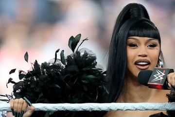 Cardi B steals the show as high glam host of the WWE Summer Slam