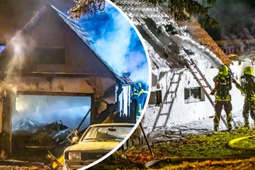 Feuer in Sächsischer Schweiz: Garage mit Oldtimer brennt vollständig aus