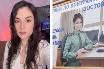 Verwirrung um Plakat: Macht Ex-Porno-Star Sasha Grey in Russland Militär-Werbung?
