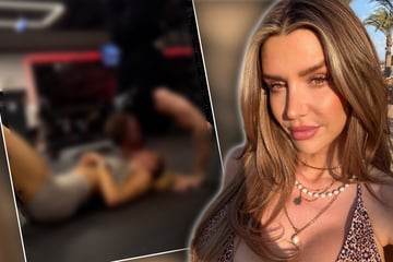 Gerda Lewis: Heiße Küsse im Gym: Wen knutscht Gerda Lewis denn hier beim Training?