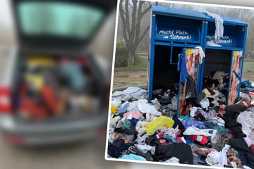 Rentnerin räumt seelenruhig Kleidercontainer leer: Als die Polizei eingreift, wird's richtig kurios