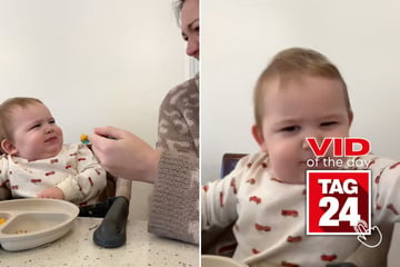 Viral Video of the Day for February 23, 2025: Baby says "no way" to peaches with hilarious reaction