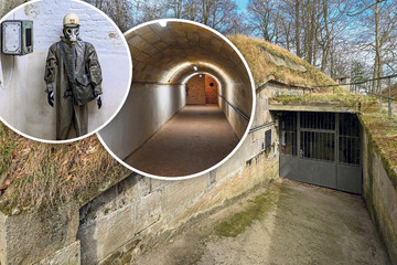 Blick in den geheimen Atombunker unter der Festung Königstein