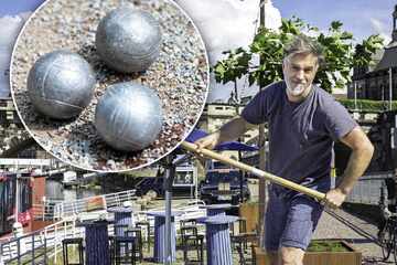 Dresden: Spielspaß zur feinen Kost: Boule-Bahn am Elbufer