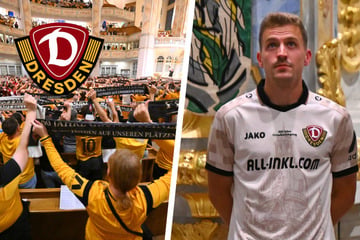 Dynamos Fußballgötter spielen mit Frauenkirche auf der Brust