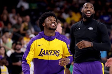 LeBron and Bronny James make history in father-son Lakers debut