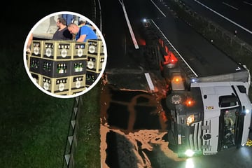 Unfall A: Bierlaster auf A10 umgekippt: Strecke einen ganzen Tag lang gesperrt