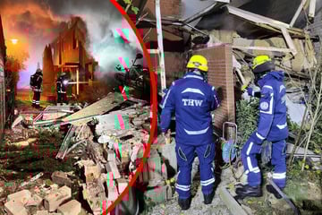 Wohnhaus nach Explosion eingestürzt: Suche nach verschütteter Person