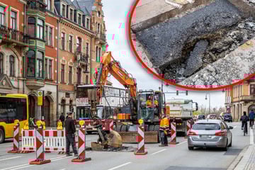 Dresden: Kanalbruch unterm Körnerplatz! Straße eingesackt