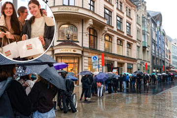 Leipzig: Lange Schlange trotz strömendem Regen: Wofür stehen diese Leipziger an?