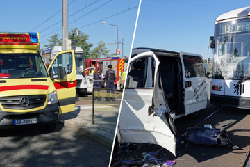 Unfall in Pieschen: Transporter kollidiert mit Straßenbahn, 48-Jähriger schwer verletzt!