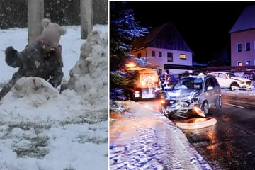 Wintereinbruch bringt nicht nur Freude: Mehrere Unfälle im Erzgebirge