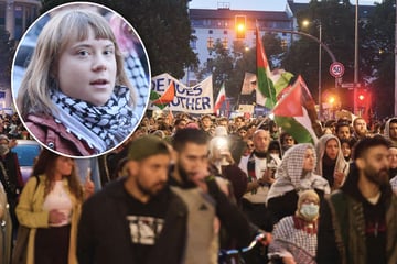 Am Jahrestag vom Hamas-Terror: Festnahmen bei Palästina-Demo in Berlin, auch Greta läuft mit