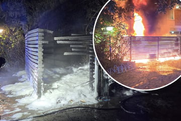 Container steht lichterloh in Flammen: Feuerwehr muss zu Brand an Gymnasium ausrücken