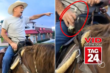 Viral Video of the Day for October 30, 2024: Man enjoys beer on horseback: "Cannot get a DUI on a horse"