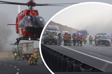 Unfall A6: Porsche, Kleinbus und zwei Lkw beteiligt: Schwere Karambolage legt A6 lahm