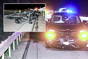 Unfall A17: Albtraum auf der A17: Fahrradträger löst sich, Renault kracht voll hinein