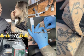 Tattooed couple get magnets implanted under skin to celebrate their connection