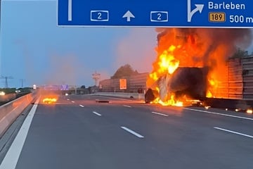 Unfall A2: A2 bei Magdeburg voll gesperrt: Brennender Lkw sorgt für längeren Stau