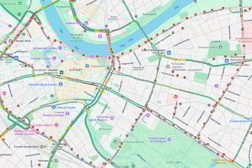 Dresden: Dresden sieht rot: Warum macht Google Maps die Innenstadt heute zum Sperrgebiet?