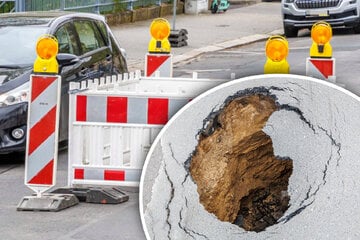 Dresden: Straße in Dresden eingebrochen: DVB müssen Linie umleiten