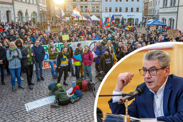 Mit Live-Musik, Bratwurst und Schokokuchen: Hunderte Pirnaer demonstrierten am Rathaus gegen AfD-OB