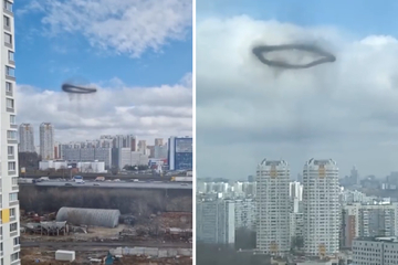 Aliens, Explosion oder Portal? Mysteriöser schwarzer Ring schwebt über Moskau